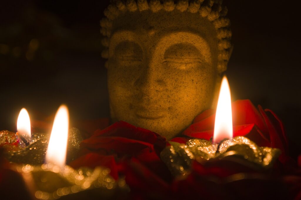 Kerze Meditation Buddha