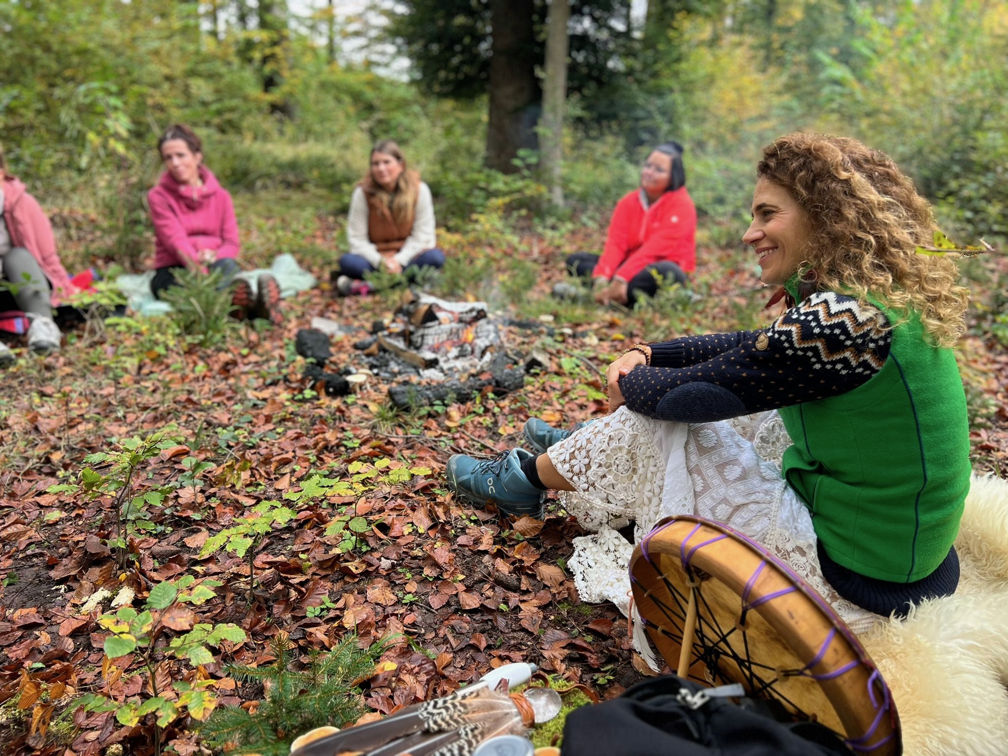 Retreat Gruppe Wald Sitzend